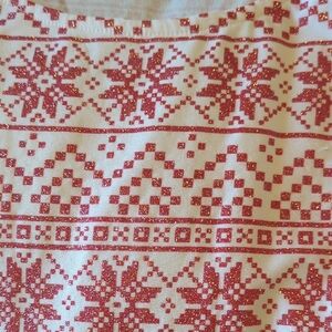 Holiday Dress ~ Derek Heart Festive Red and White Long Sleeve Dress